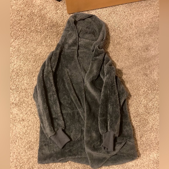 Dark Gray Fleece Cardigan/Sweater Size L - Picture 3 of 5